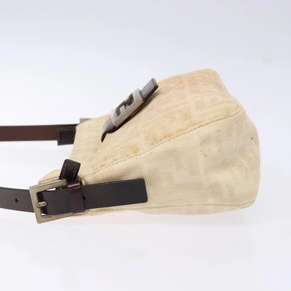 FENDI Zucca Canvas Mamma Baguette Shoulder Bag Beige Silver Auth ep10694 - Picture 6 of 16